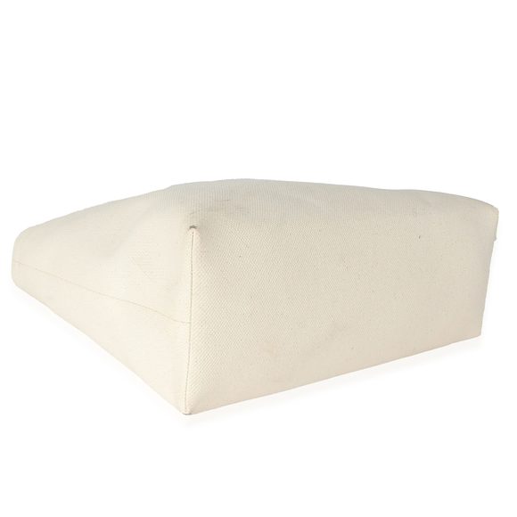 Celine Natural Canvas Tan Calfskin Horizontal Cabas Tote - Picture 6 of 7